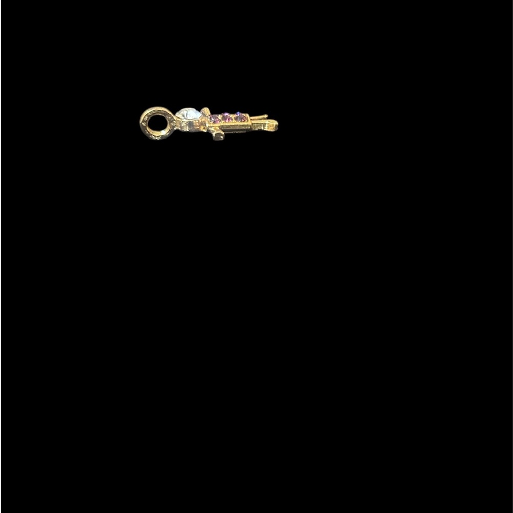 Vintage KIS USA February Birthstone Girl Charm - Gold Tone & Amethyst Purple - Picture 2 of 5